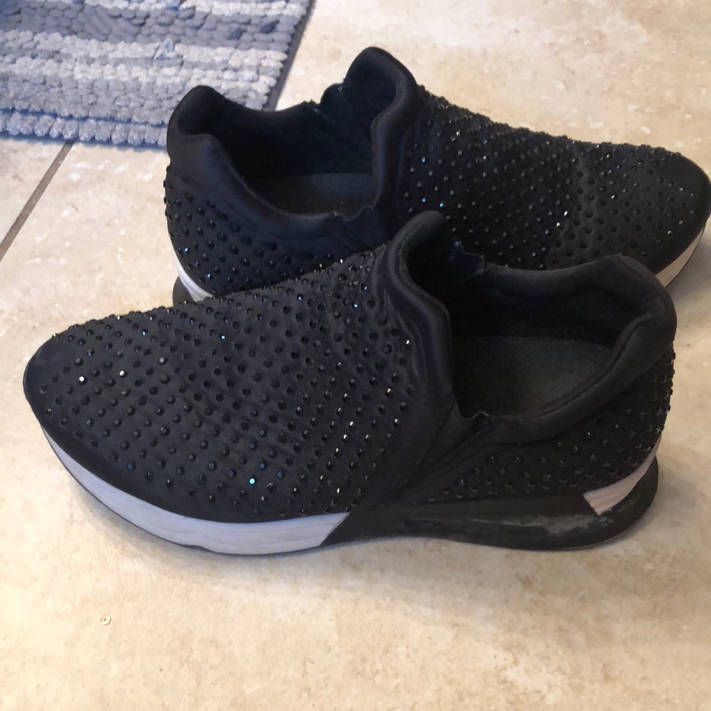 Gunmetal rhinestone sneaker